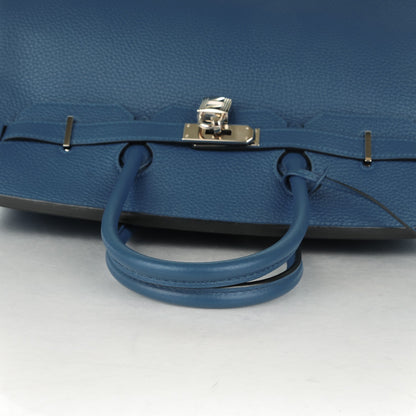 Hermes Taurillon Clemence Birkin 35 Bleu Thalassa 19 of 27