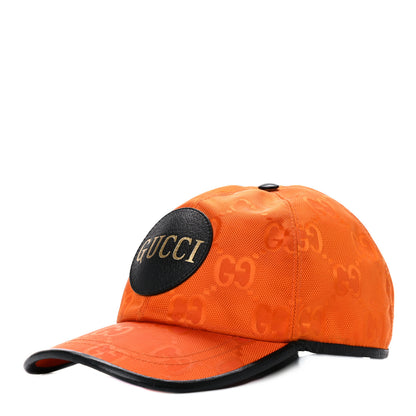 Gucci Econyl Nylon Monogram Off The Grid Baseball Hat M Carrot Orange Black 1 of 9