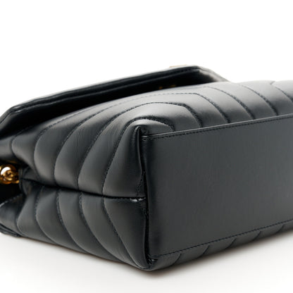 Saint Laurent Calfskin Y Quilted Monogram Small Loulou Chain Satchel Black 10 of 11