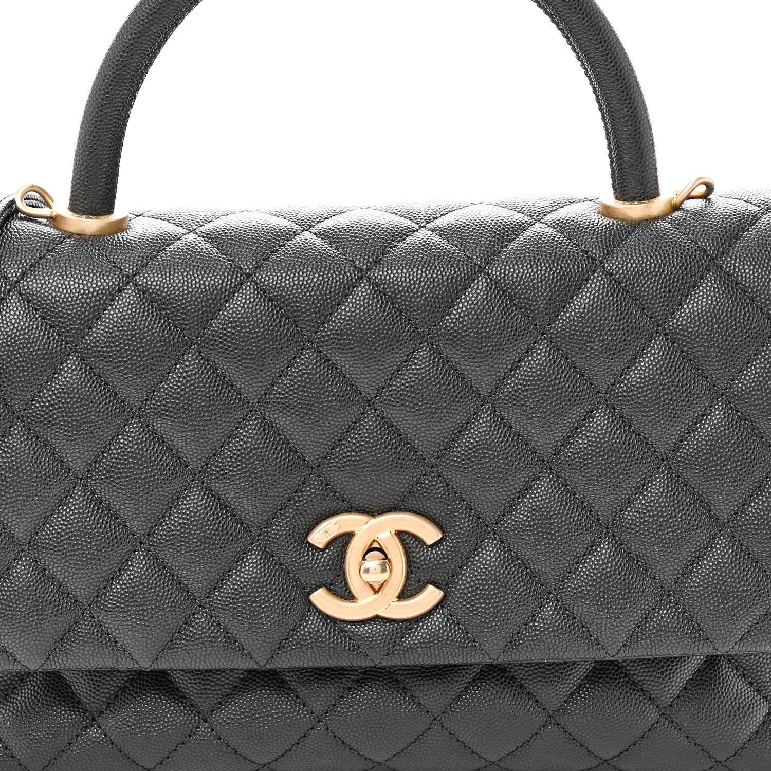 Chanel Caviar Quilted Small Coco Handle Flap Black 8 of 10