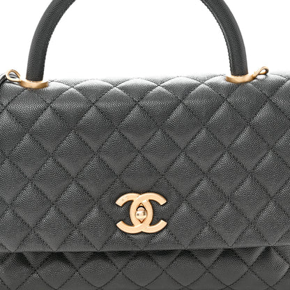 Chanel Caviar Quilted Small Coco Handle Flap Black 8 of 10