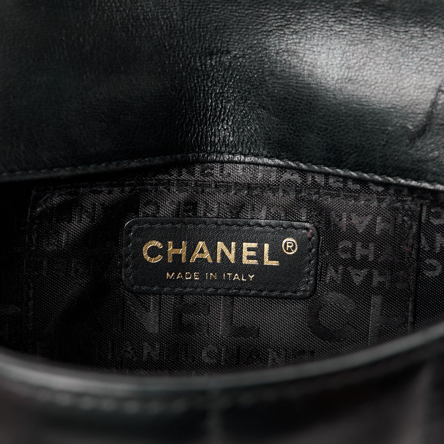 Lambskin Quilted Mini Chocolate Bar Camellia Flap Black