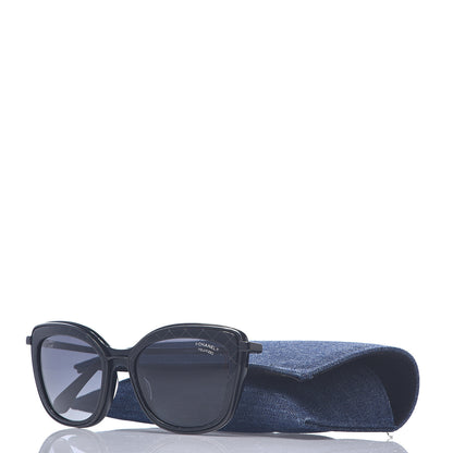 Chanel Acetate Polarized Quilted Metal Butterfly Sunglasses 4238-A Black 8 of 8