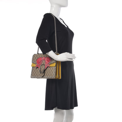Gucci GG Supreme Monogram Crystal Bow Embroidered Medium Dionysus Shoulder Bag Yellow 2 of 9