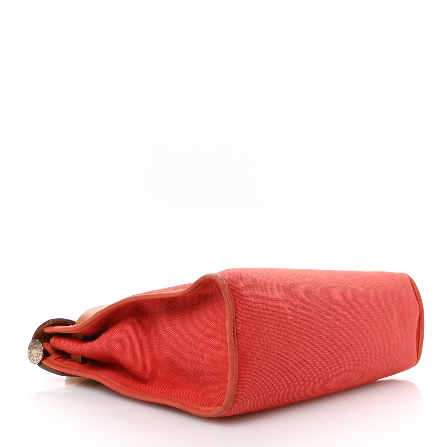 Hermes Vache Hunter Toile Herbag Zip 31 PM Rouge Tomate Natural 5 of 11