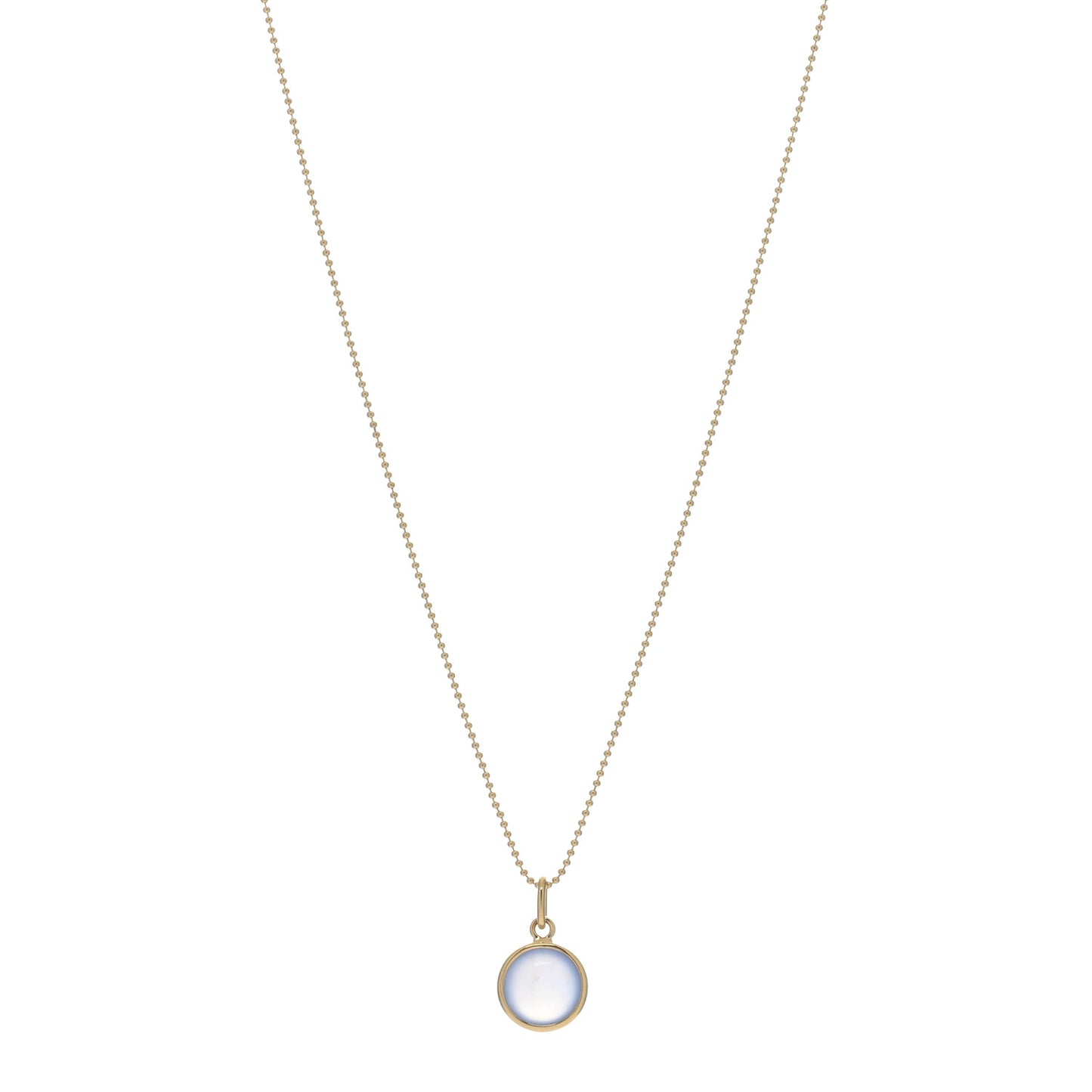 18K Yellow Gold Chalcedony Paloma Picasso Dot Charm Pendant Necklace