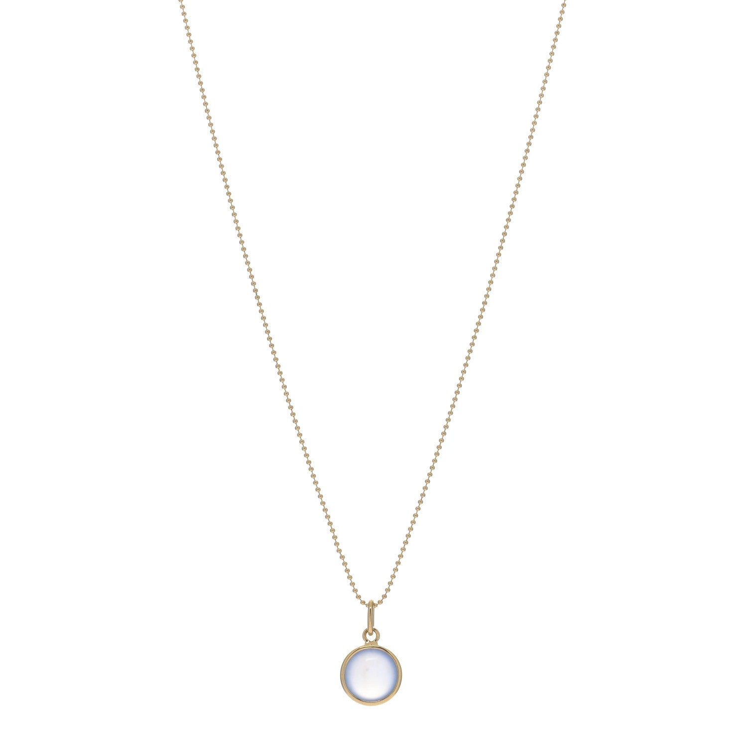 Tiffany 18K Yellow Gold Chalcedony Paloma Picasso Dot Charm Pendant Necklace 1 of 4