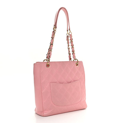 Chanel Caviar Quilted Petit Shopping Tote PST Pink 4 of 14