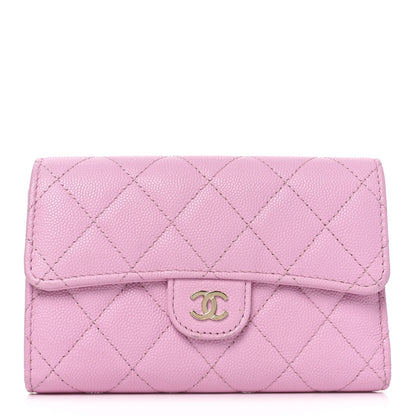 Chanel Caviar Quilted Medium Flap Wallet  Lilac 1 of 8