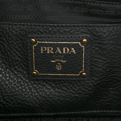 Prada Vitello Daino Side Pocket Hobo Black 6 of 11