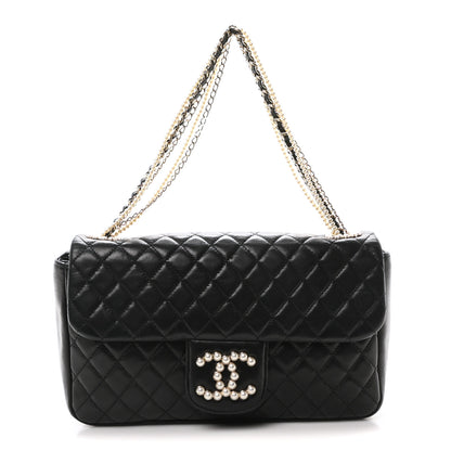 Chanel Lambskin Quilted Medium Westminster Pearl Flap Black 1 of 10