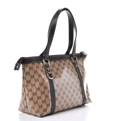 Gucci Crystal Monogram Medium Abbey Tote Brown 3 of 9