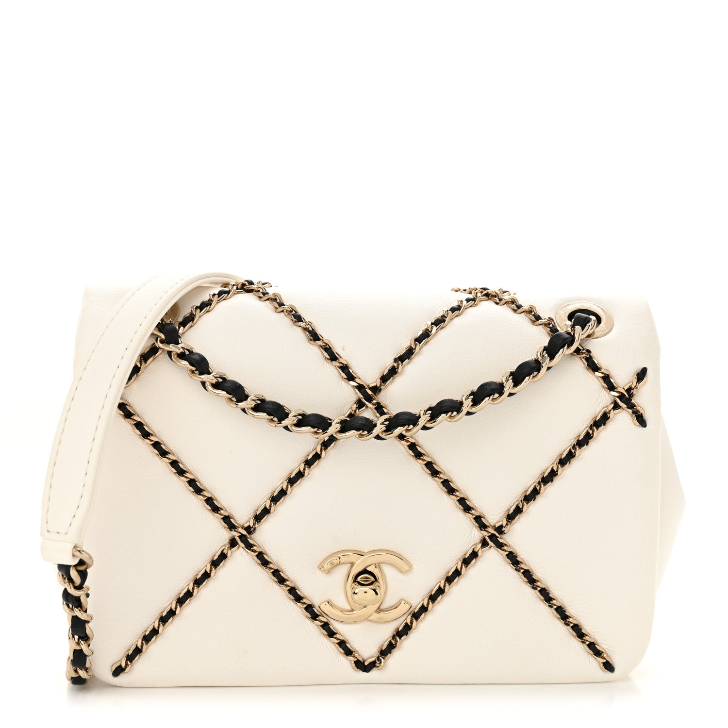 Chanel Lambskin Small Entwined Chain Flap White 1 of 11