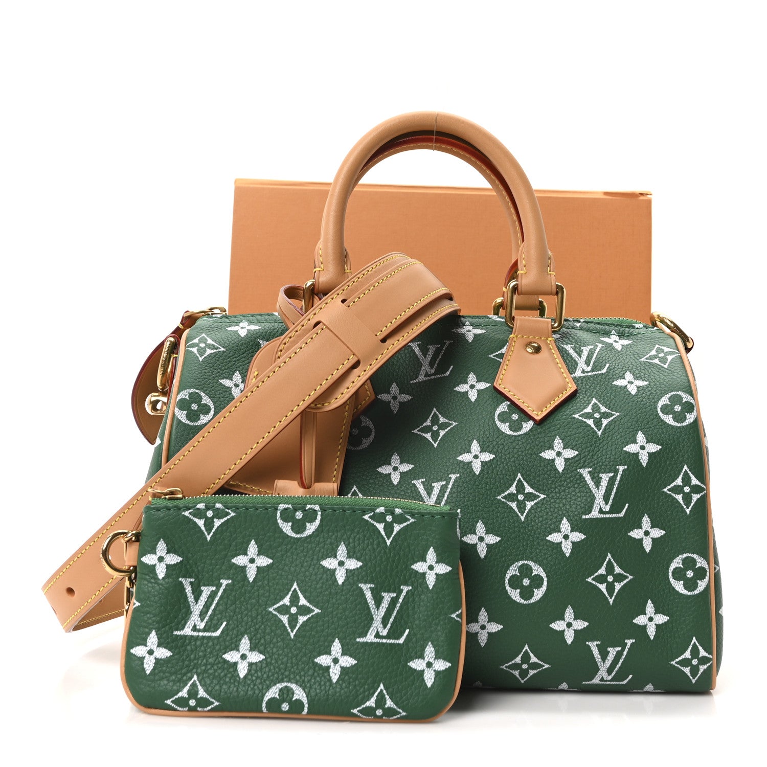 Louis Vuitton Calfskin Monogram Speedy P9 Bandouliere 25 Green