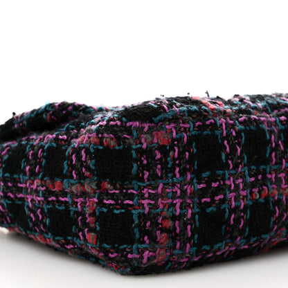 Chanel Tweed Quilted Large Chanel 19 Flap Black Blue Purple 9 of 10