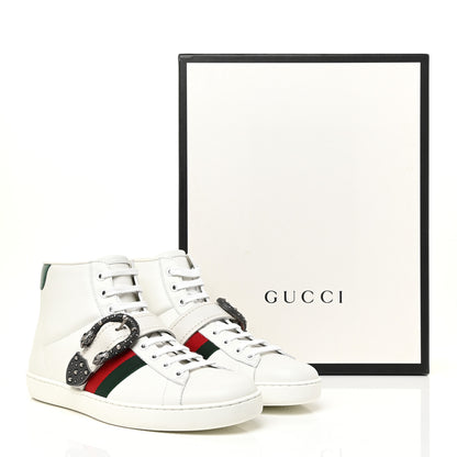 Gucci Calfskin Ayers Web Mens Dionysus High Top Sneakers 7 White 14 of 14