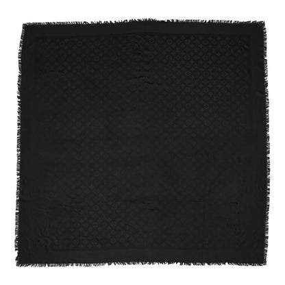 Louis Vuitton Silk Wool Monogram Shawl Black 1 of 5