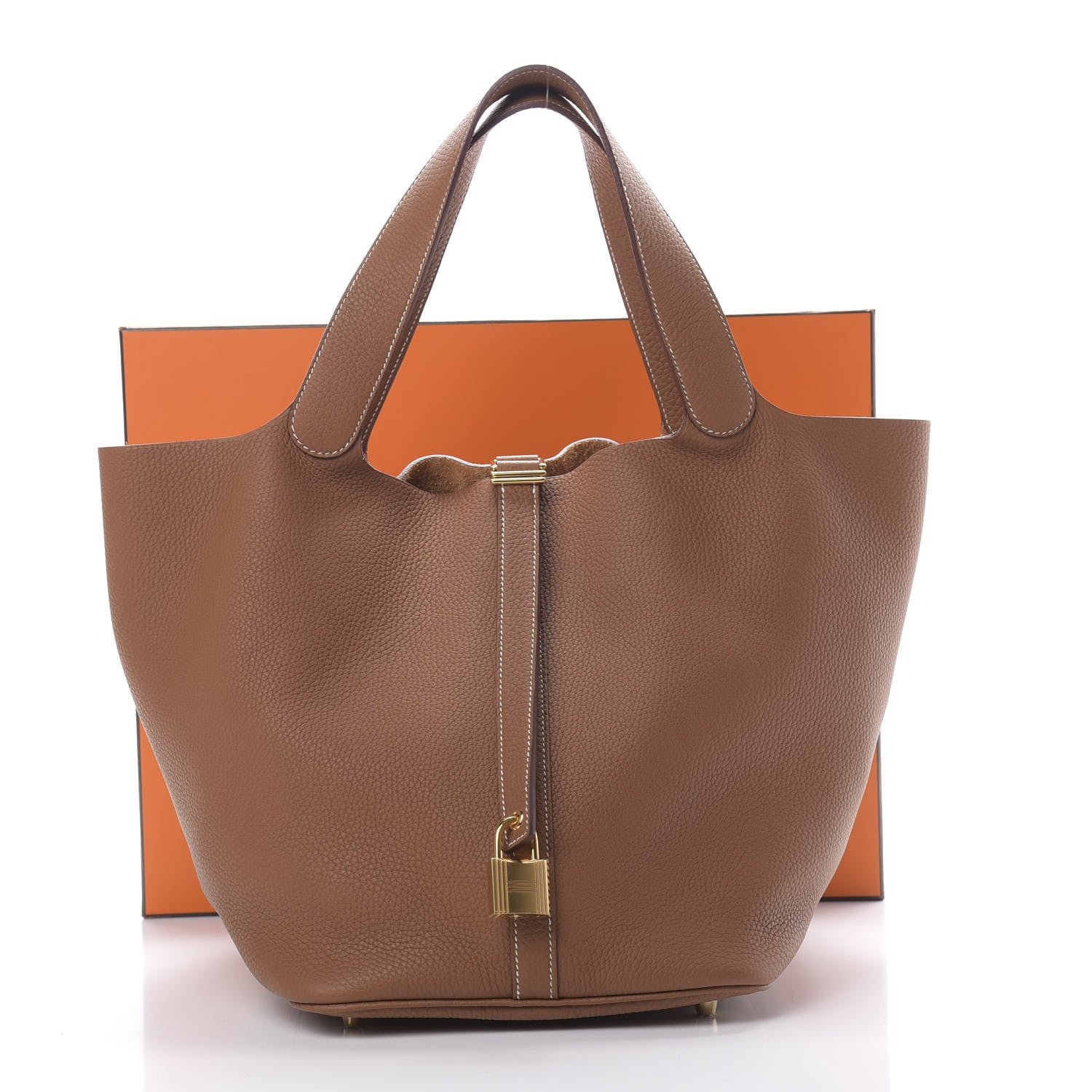Hermes Taurillon Clemence Picotin Lock 26 GM Gold 10 of 10