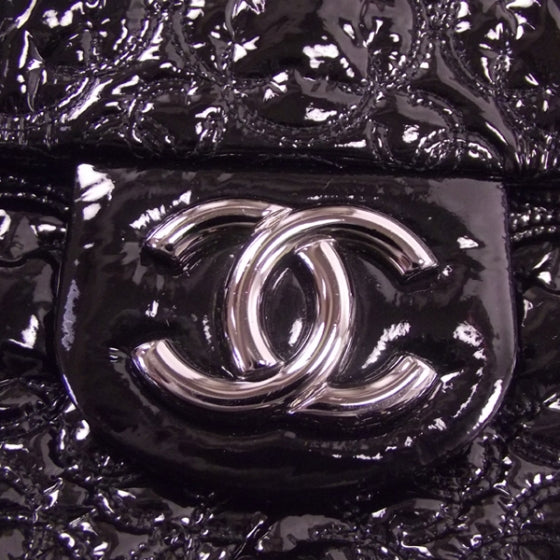 Chanel Patent Camelia Quilted Jumbo Flap 12 of 12
