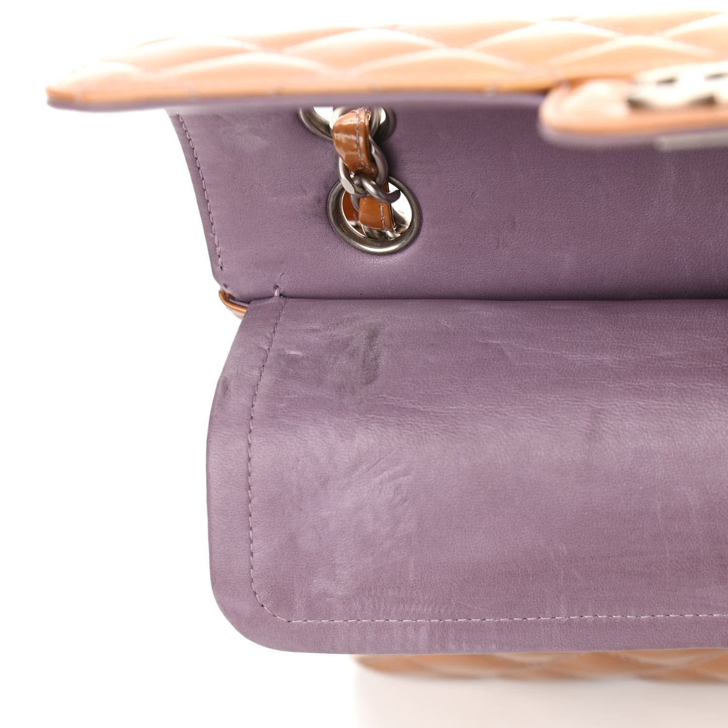 Patent Small Double Flap Mauve
