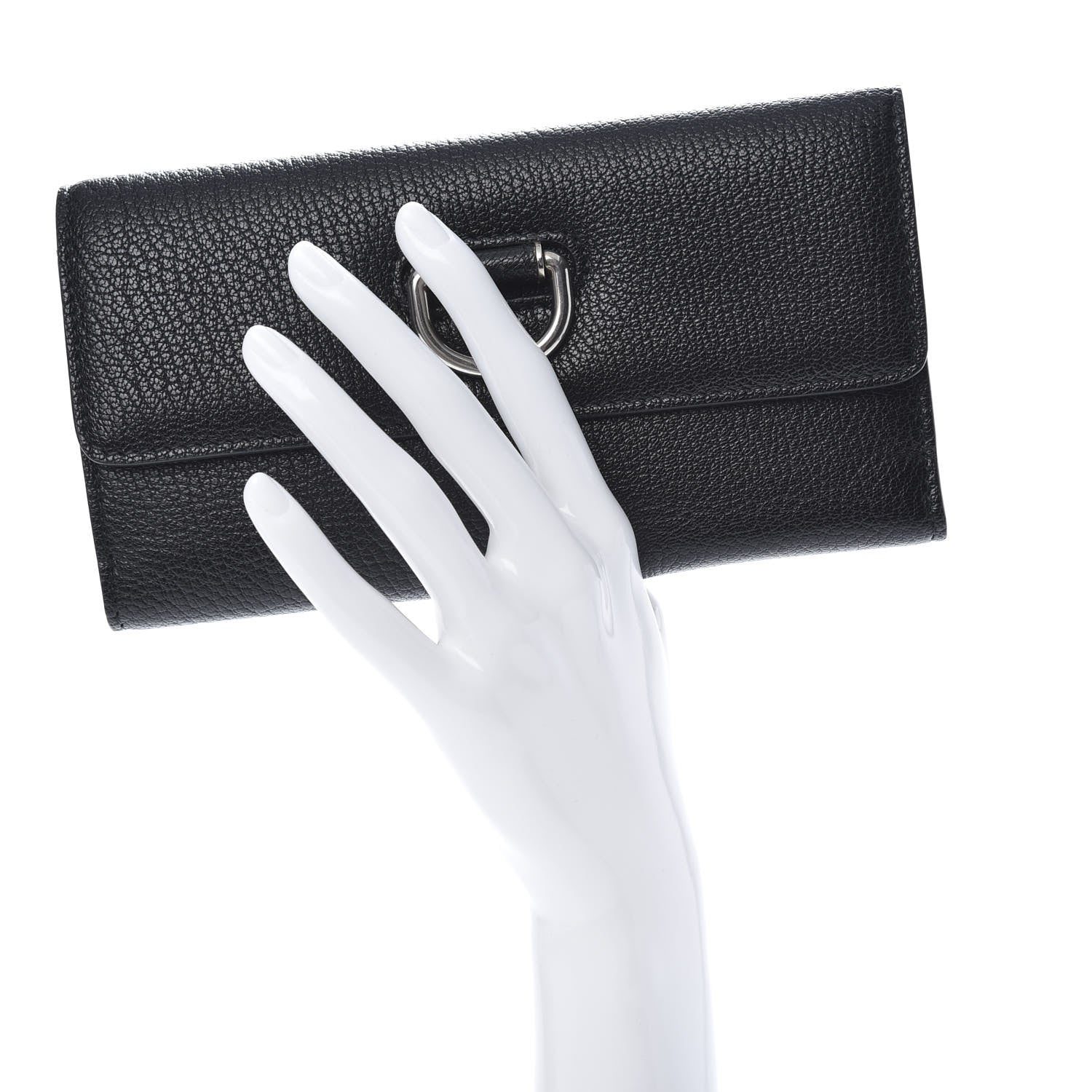 Burberry Goatskin D-Ring Continental Wallet Black 2 of 7