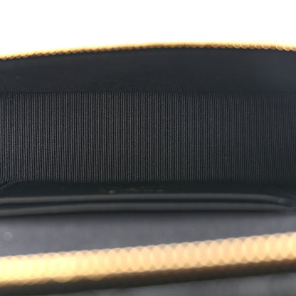 Chanel Lambskin Quilted Crystal Ridged CC Top Handle Slim Vanity Case With Chain Black 5 of 11