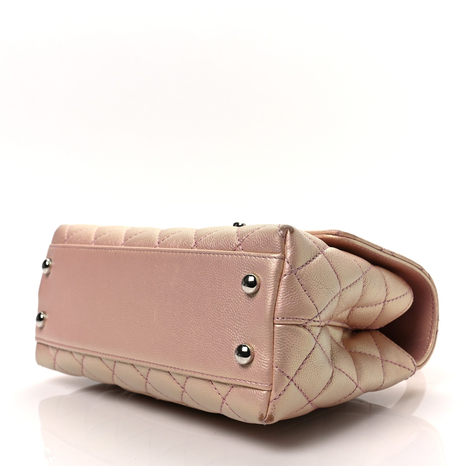 Chanel Iridescent Caviar Quilted Mini Coco Handle Flap Pink 9 of 10