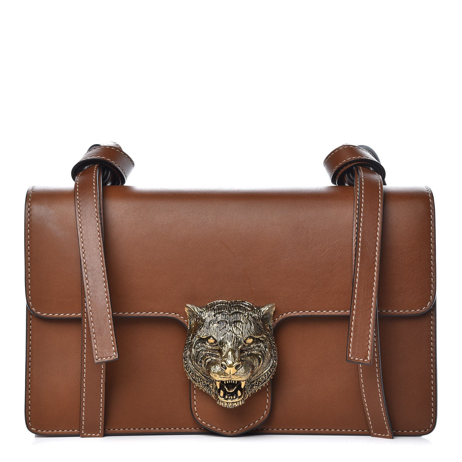 Gucci Calfskin Animalier Shoulder Bag Brown 1 of 8