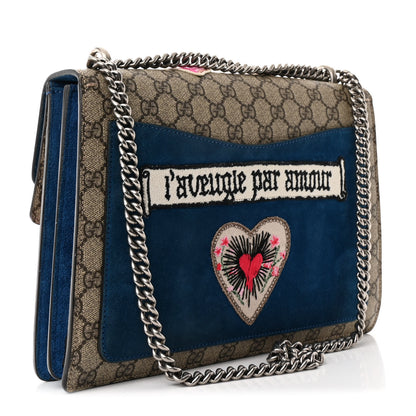 Gucci GG Supreme Monogram Embroidered Medium Dionysus Shoulder Bag Blue 3 of 11