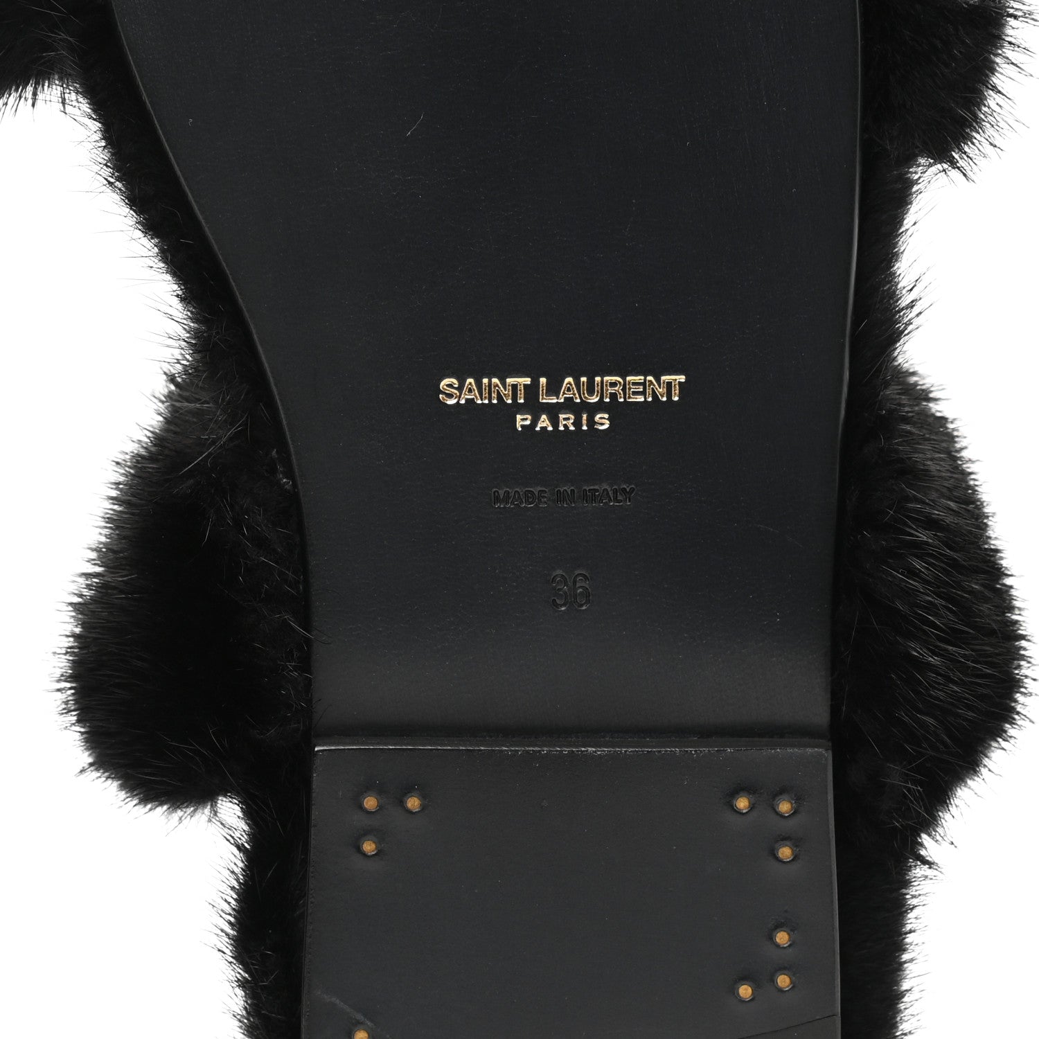 Saint Laurent Mink Bleach Slides 36 Black 6 of 7