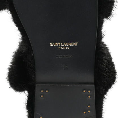 Saint Laurent Mink Bleach Slides 36 Black 6 of 7