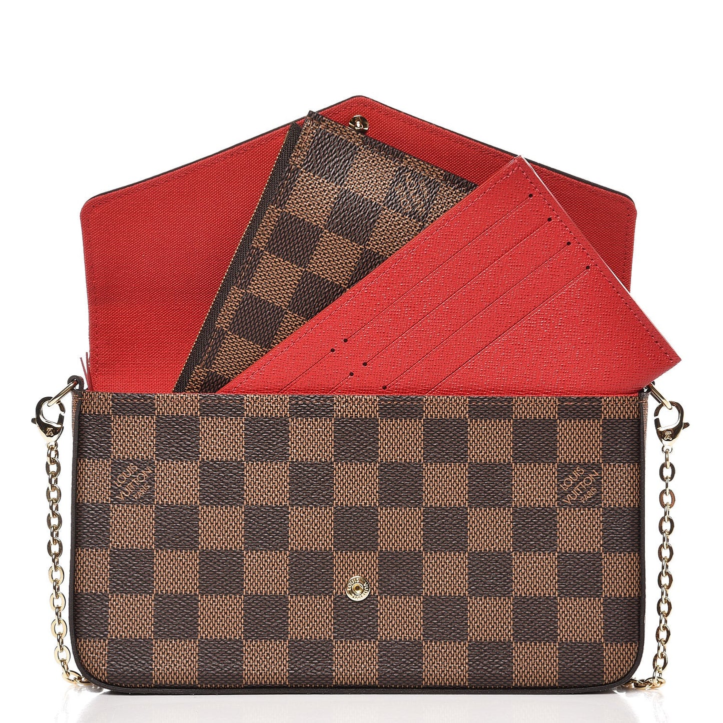 Damier Ebene Pochette Felicie Chain Wallet