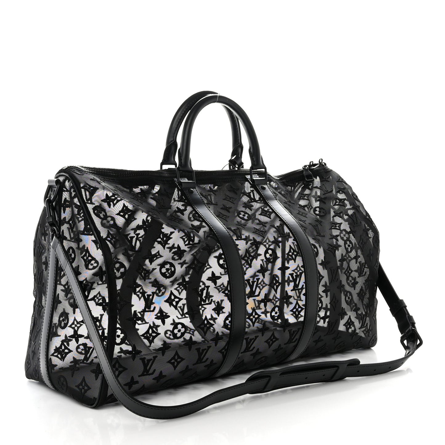 Monogram See Through Keepall Bandouliere 50 Black