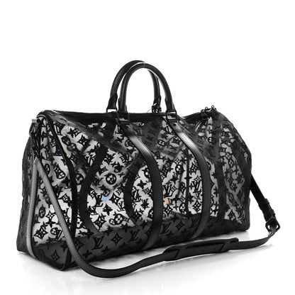 Louis Vuitton Monogram See Through Keepall Bandouliere 50 Black 2 of 10