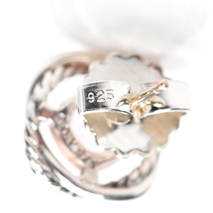 David Yurman Sterling Silver Morganite 7mm Infinity Earrings 4 of 5