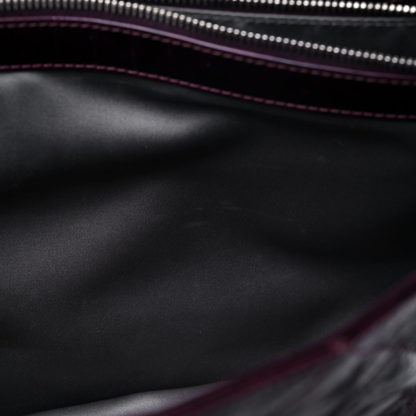 Distressed Patent Quilted Shopping Tote Purple