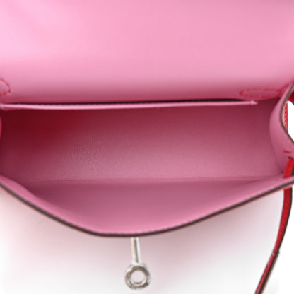 Hermes Chevre Mysore Verso Mini Kelly Sellier 20 Rouge Casaque Bubblegum 5 of 11