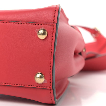 Fendi Vitello Seta Canvas FF Embroidered Mini Peekaboo Iconic Satchel Rosso Cardinale Multicolor 8 of 8