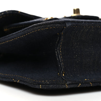 Chanel Denim Quilted Double You Mini Flap Black Golden 9 of 11