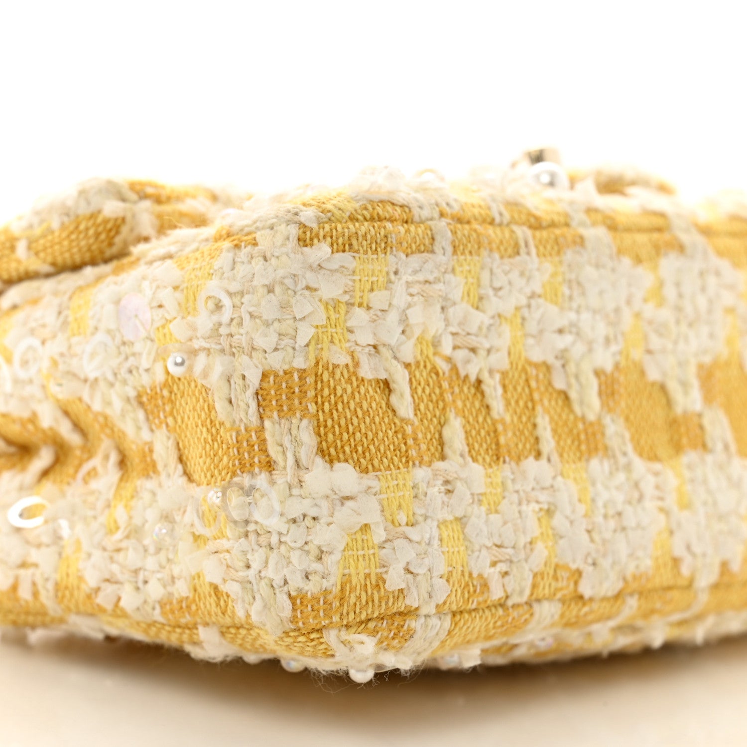Chanel Tweed Beaded Mini Rectangular Flap Yellow White 8 of 12