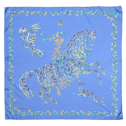 Hermes Silk Cheval Fleuri Scarf 90 1 of 5