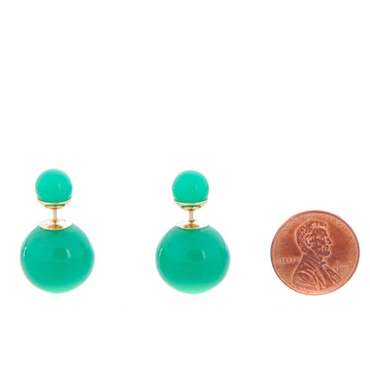 Christian Dior Mise En Dior Tribal Earrings Jade Green 2 of 5