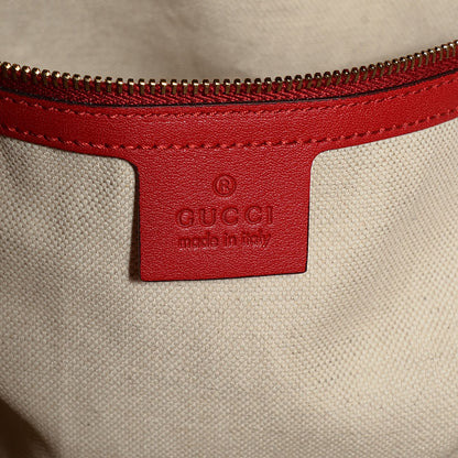 Gucci GG Supreme Monogram Calfskin Medium Nice Tote Beige Ebony Hibiscus Red 6 of 9