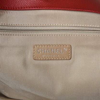 Chanel Caviar Quilted Expandable Zip Shoulder Bag Red 6 of 9