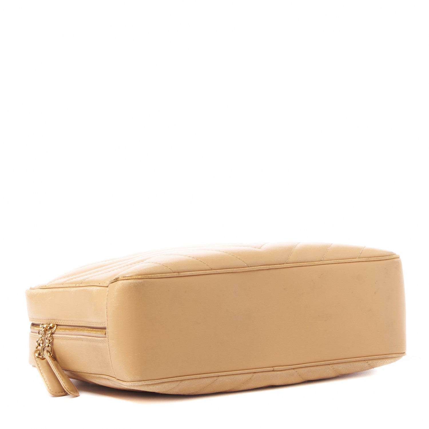 Chanel Lambskin Chevron Quilted Camera Case Beige 3 of 11