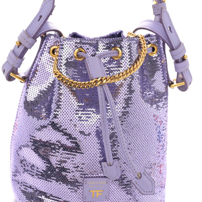 Tom Ford Sequin Small Disco Chain Bucket Bag Light Purple 7 of 9