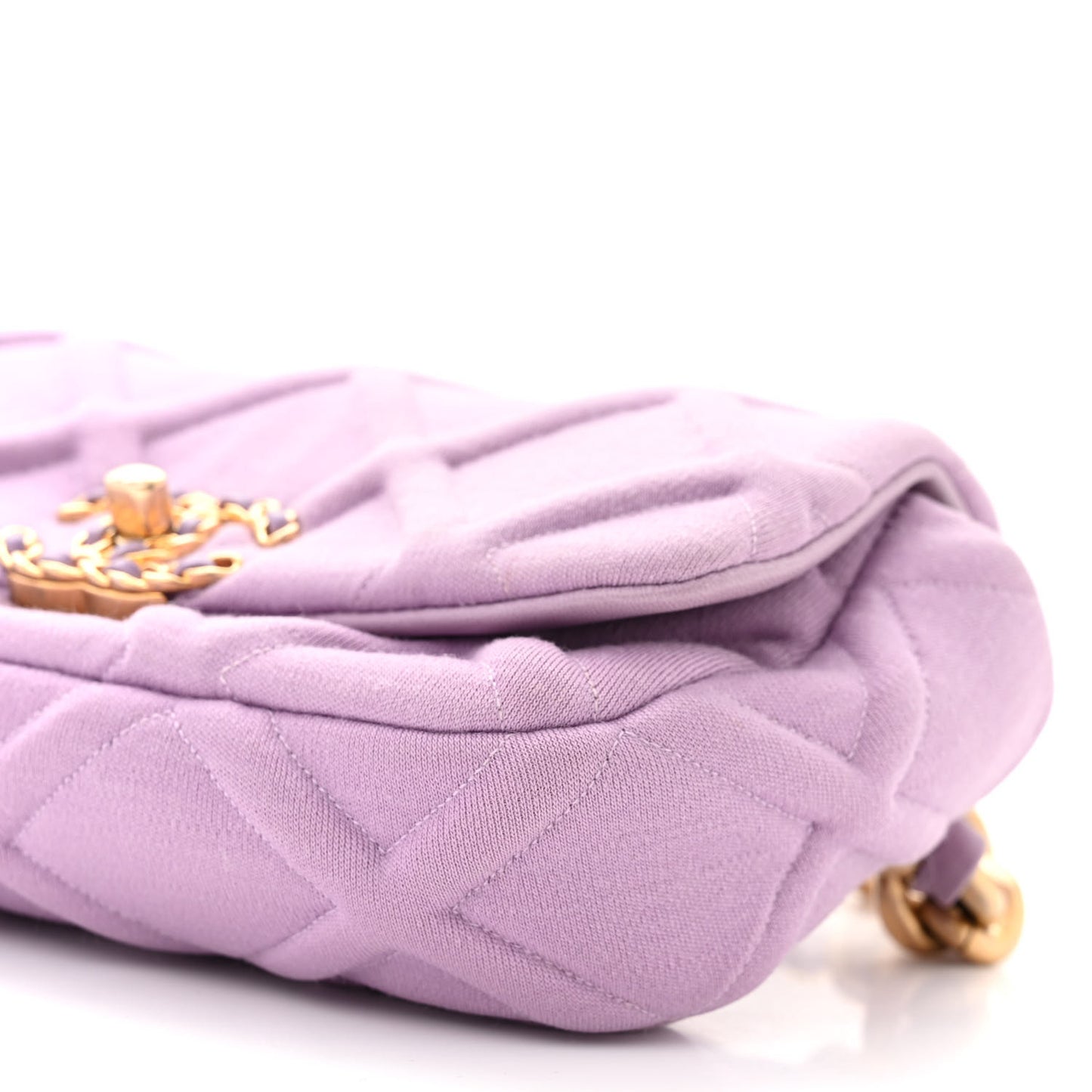 Jersey Quilted Chanel 19 Waist Bag Purple