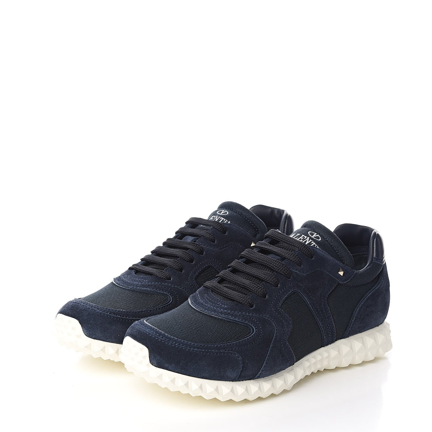 Valentino Garavani Suede Mesh Mens Soul AM Sneakers 40 Marine 3 of 9
