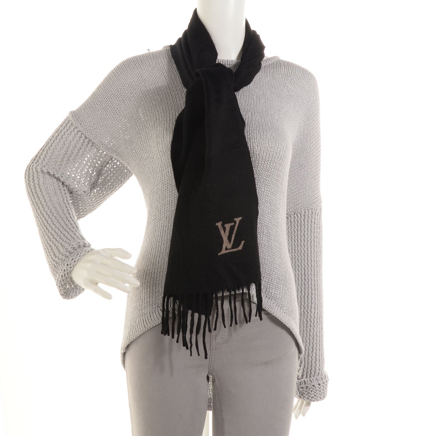 Cashmere Jhelam Muffler Scarf Black