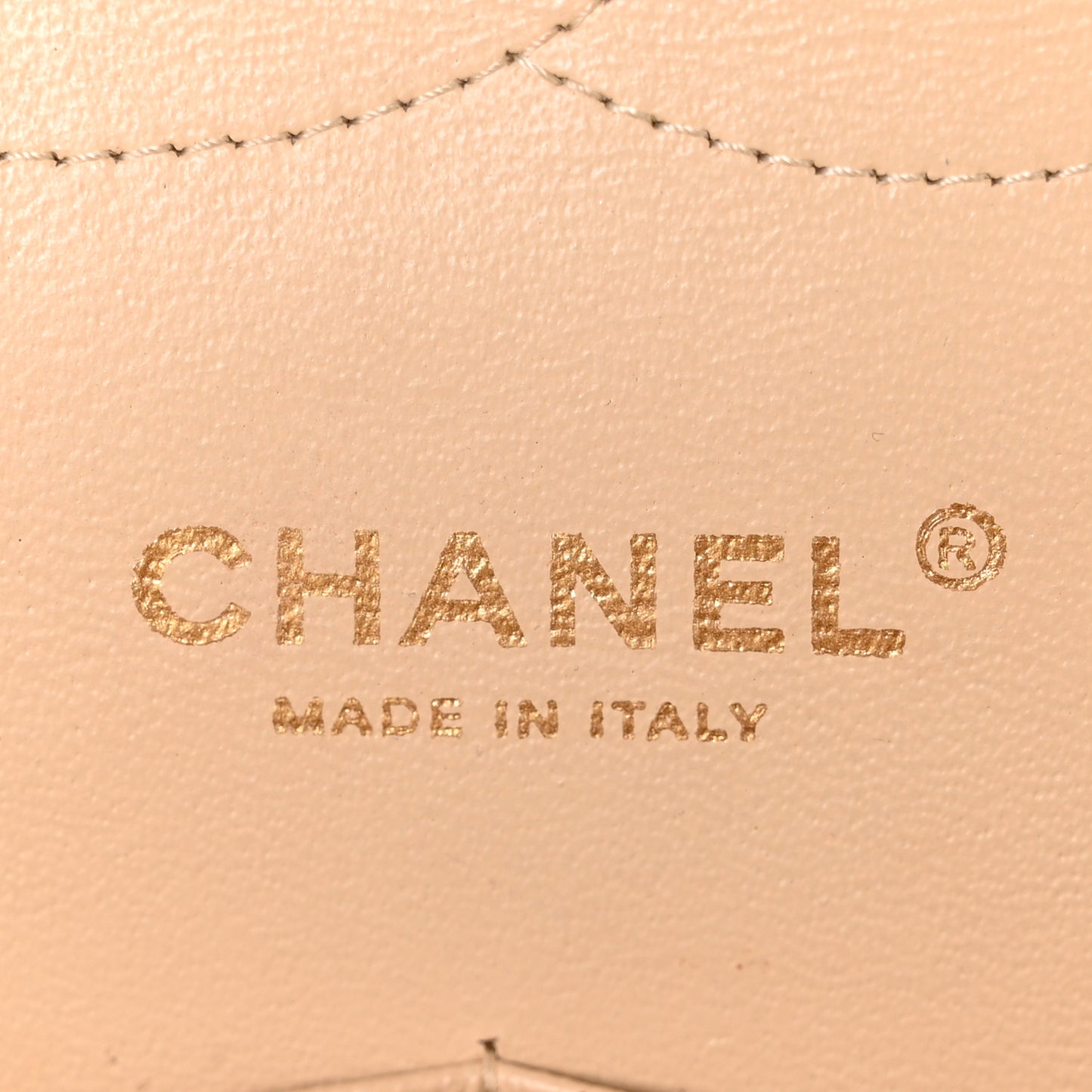 Lambskin Quilted Jumbo Double Flap Beige